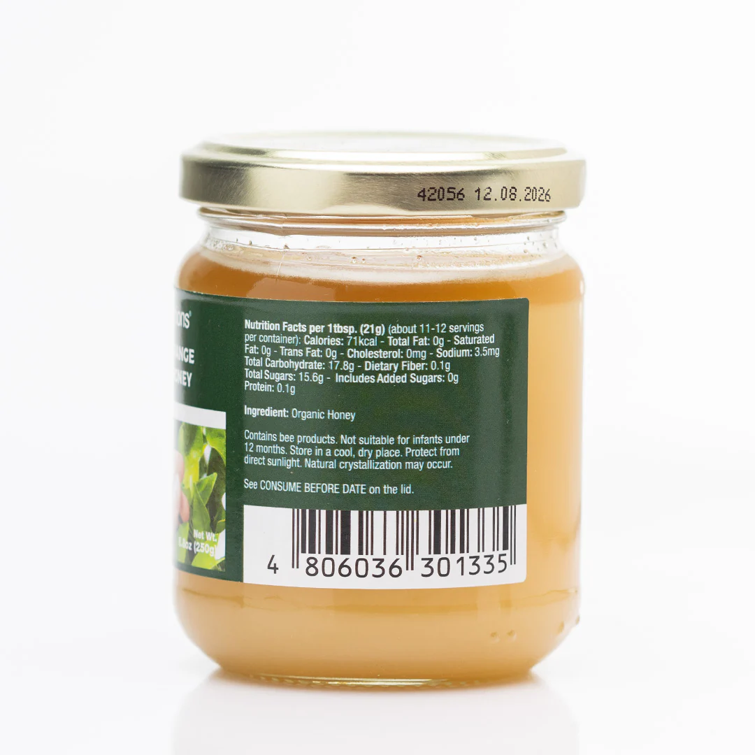Healthy Options Organic Orange Blossom Honey 250g - Image 3