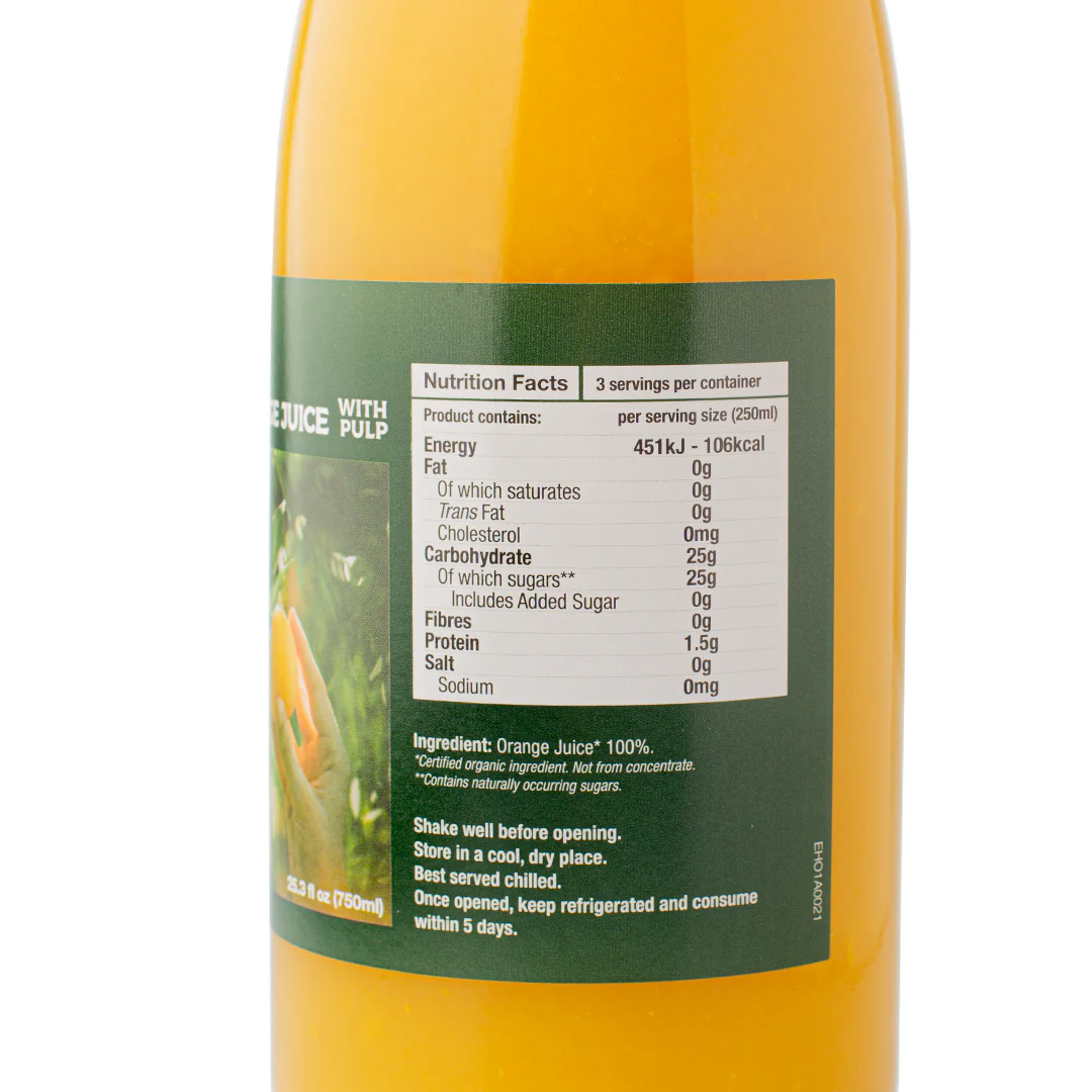 Healthy Options Organic Orange Juice 750ml - Image 2