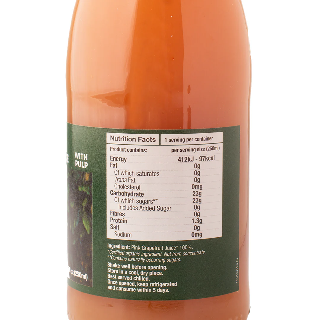 Healthy Options Organic Pure Grapefruit Juice 250ml - Image 2