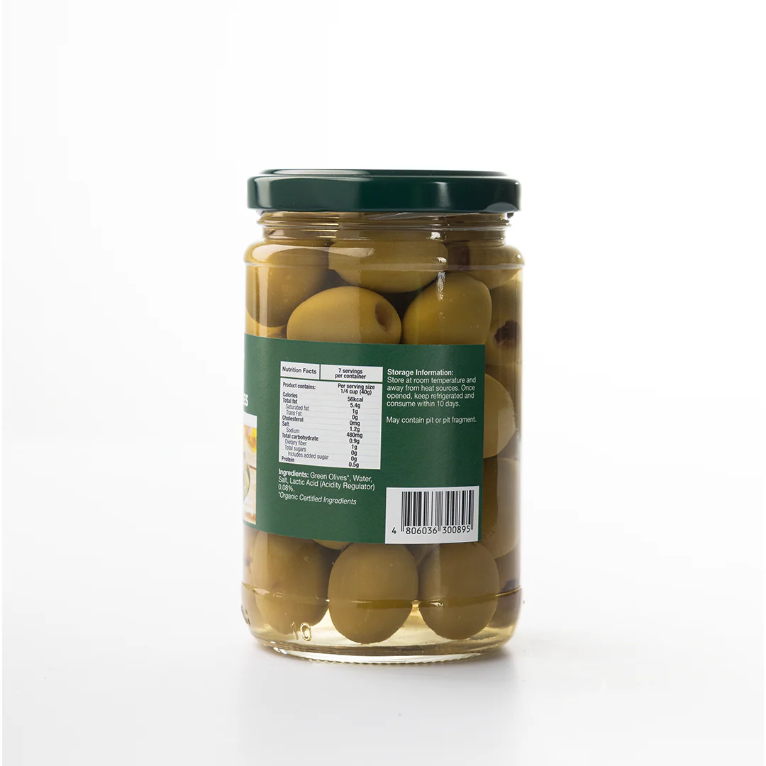 Healthy Options Organic Pitted Green Olives in Brine 280g - Image 4