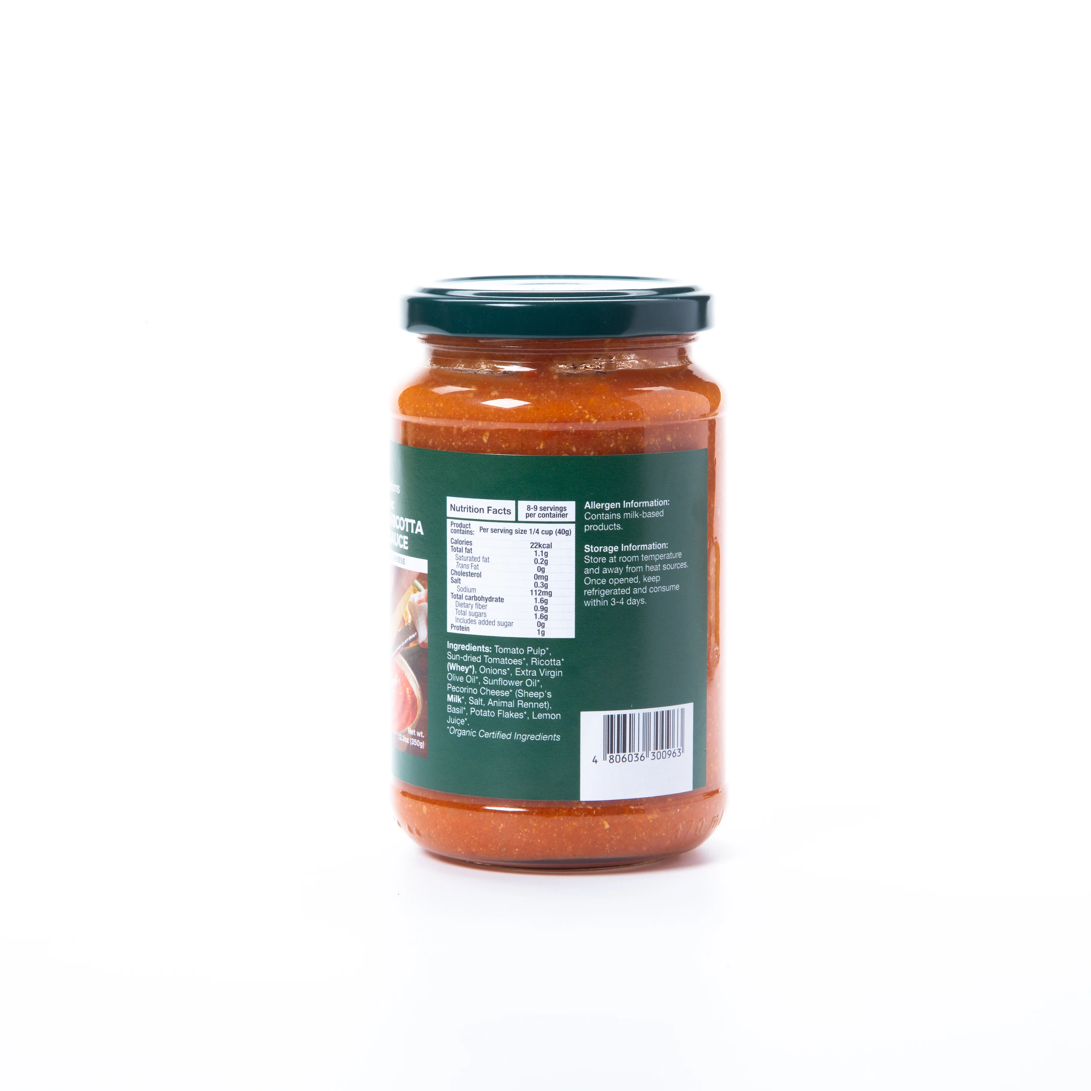 Healthy Options Organic Tomato & Ricotta Pasta Sauce with Pecorino Cheese 350g - Image 4