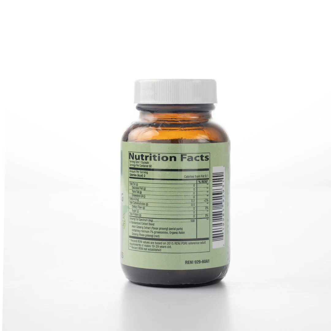 Healthy Options Panax Ginseng 500mg 60 Vegan Capsules - Image 2