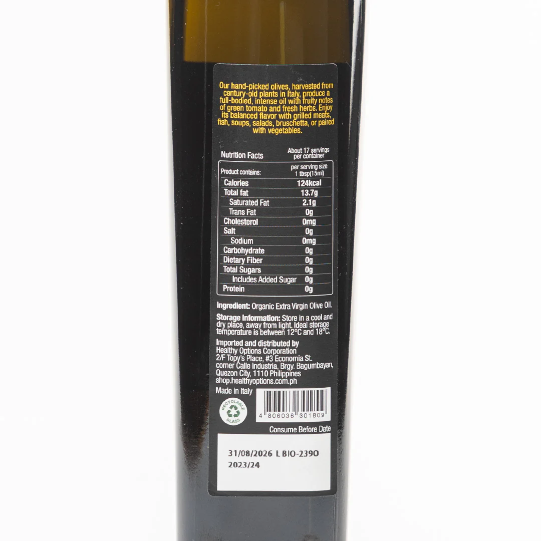 Healthy Options Secolo Bio Extra Virgin Olive Oil 251ml - Image 2