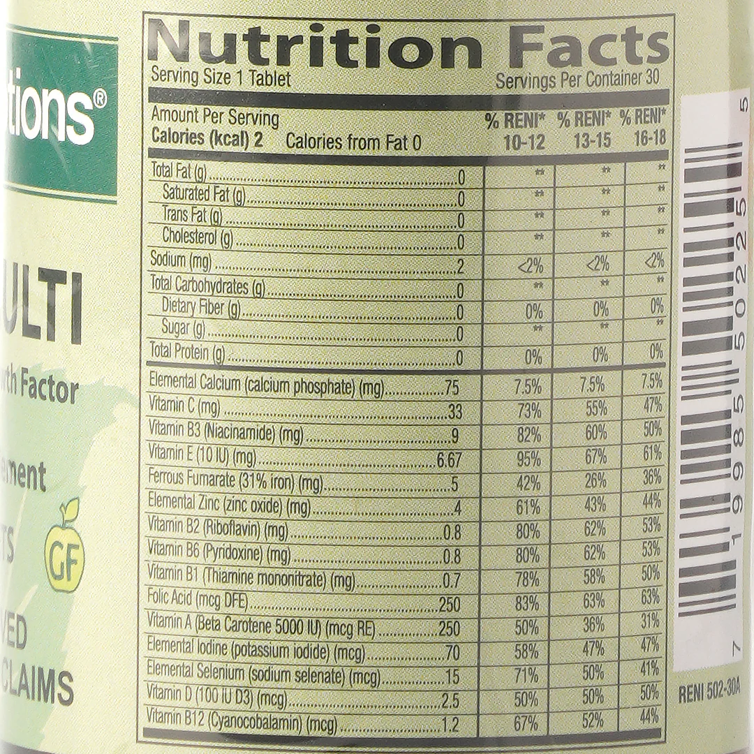 Healthy Options Teen Multi with Chlorella Growth Factor 30 Tablets - Image 2