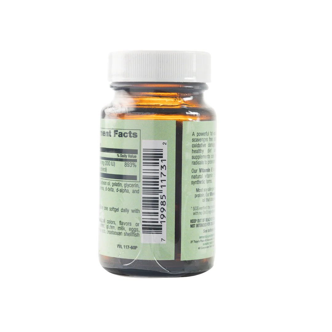 Healthy Options Vitamin E 200IU plus Mixed Tocopherols 60 Softgels - Image 3