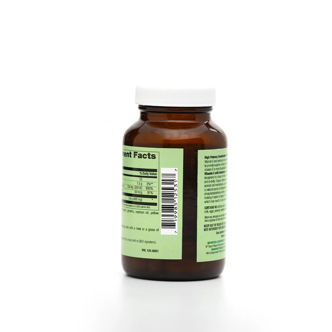 Healthy Options Vitamin E with Selenium 60 Capsules - Image 3