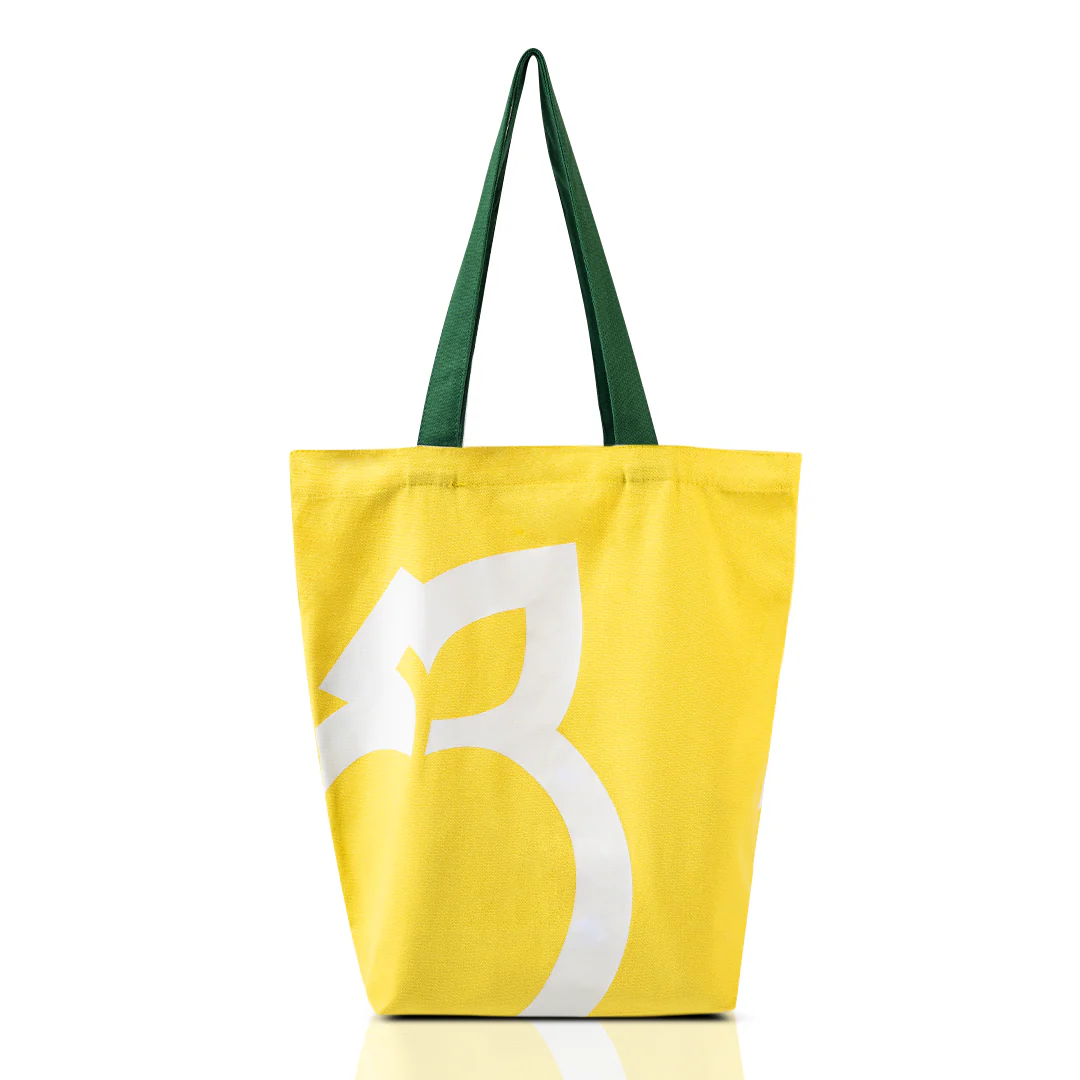 Healthy Options Yellow Tote Bag - Good Food Good Mood - Image 2
