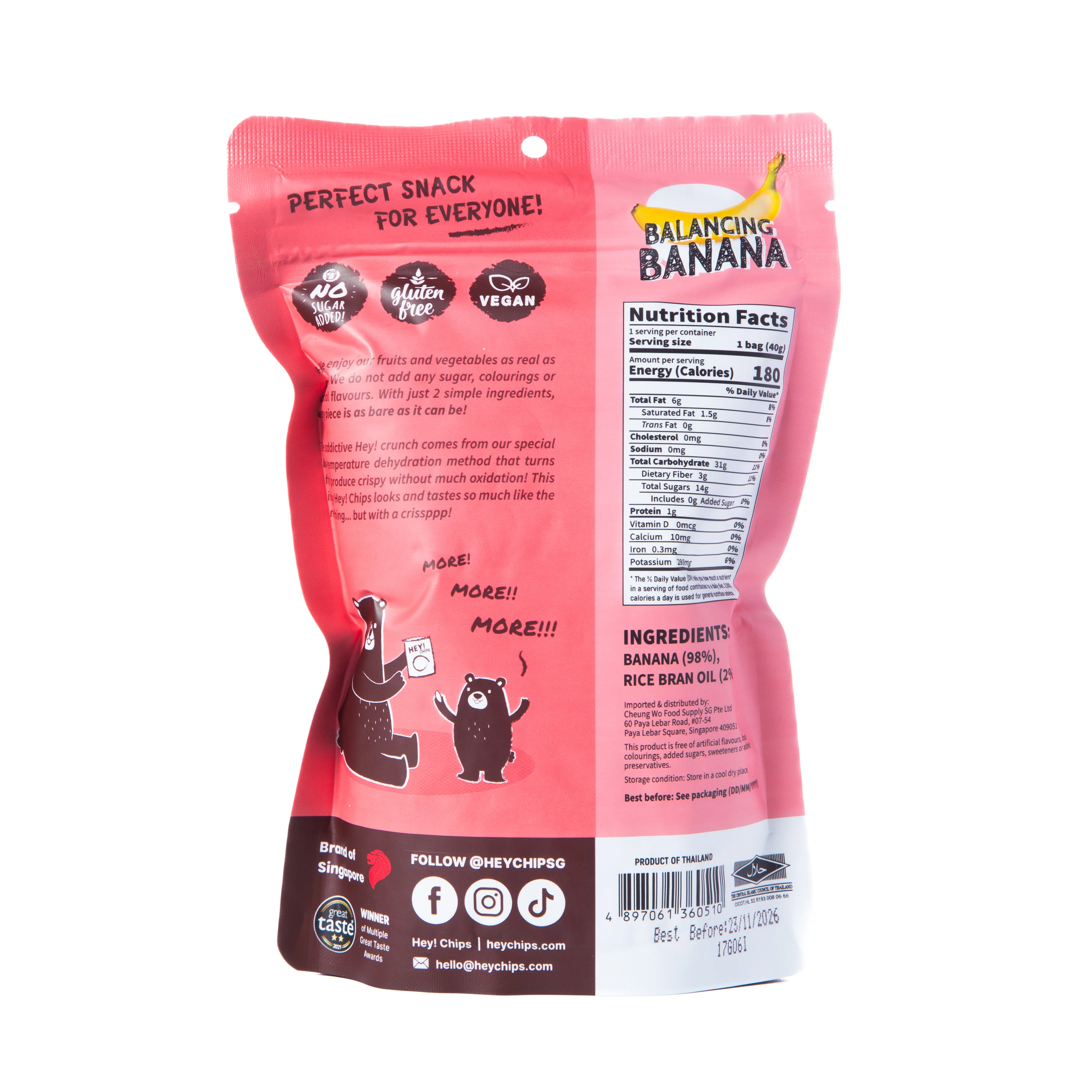 Hey! Chips Banana Crisps 40g - Image 3