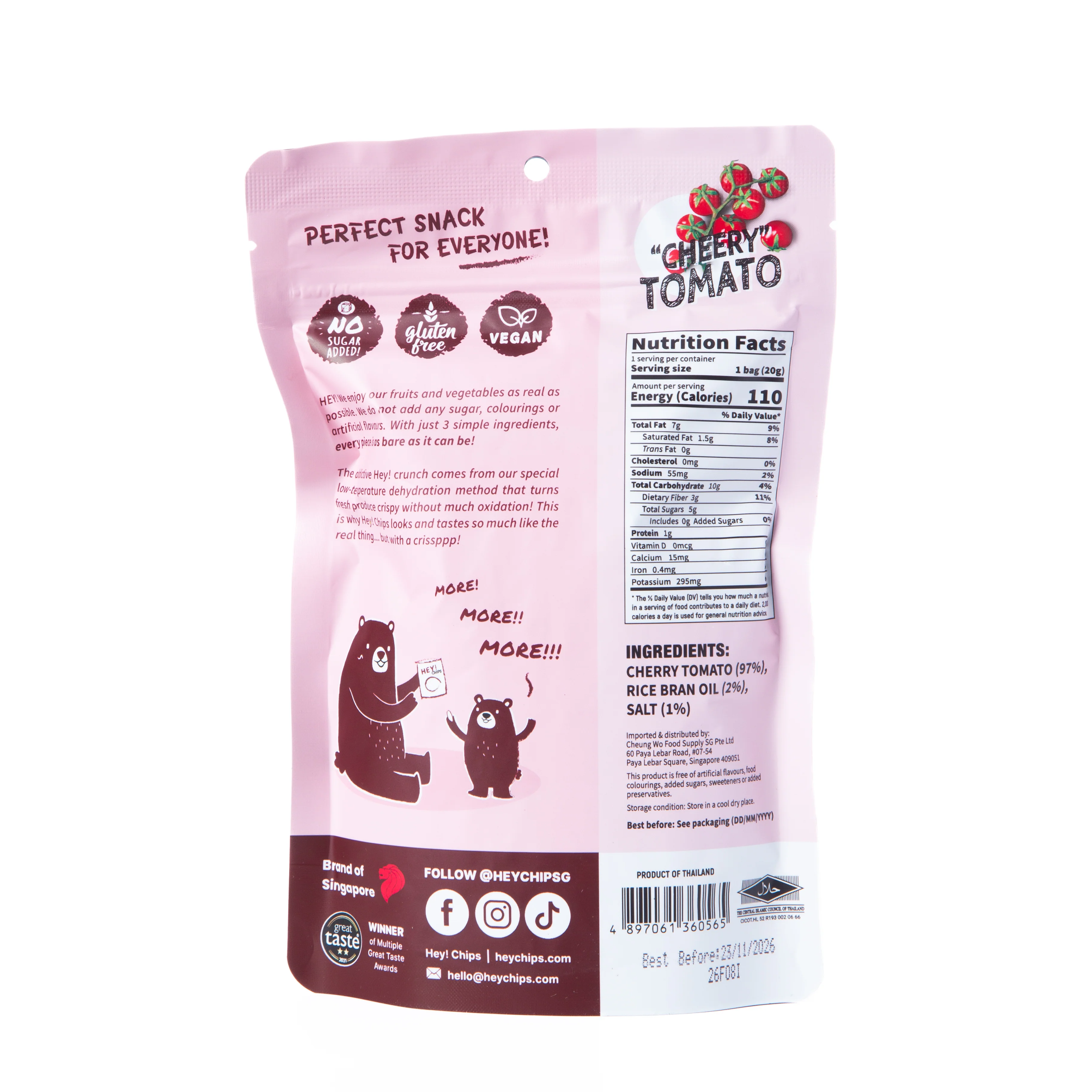 Hey! Chips Cherry Tomato Crisps 20g - Image 2
