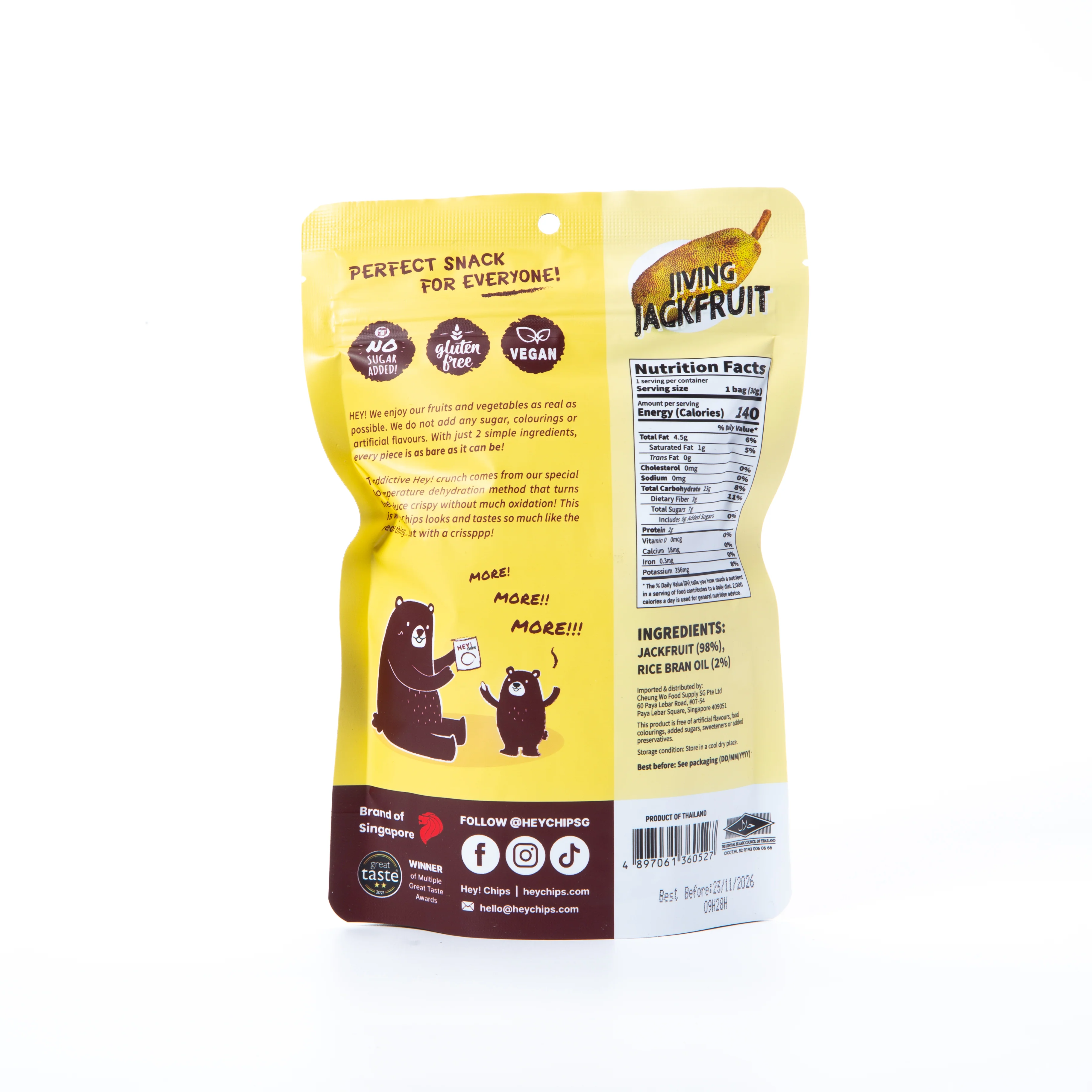 Hey! Chips Jackfruit Crisps 30g - Image 3