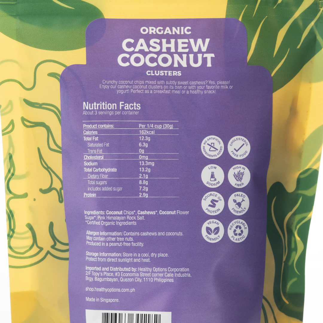 Healthy Options Organic Cashew Coconut Clusters 90g - Image 2