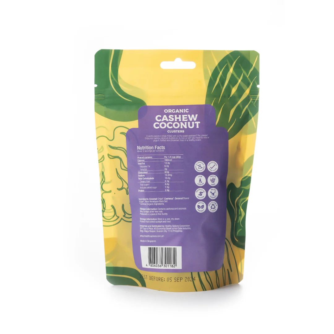 Healthy Options Organic Cashew Coconut Clusters 90g - Image 3