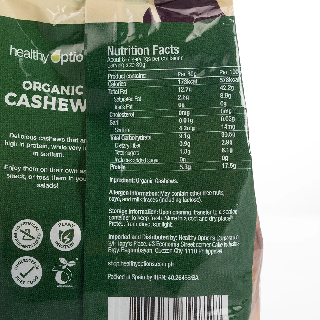 Healthy Options Organic Cashews 200g - Image 2