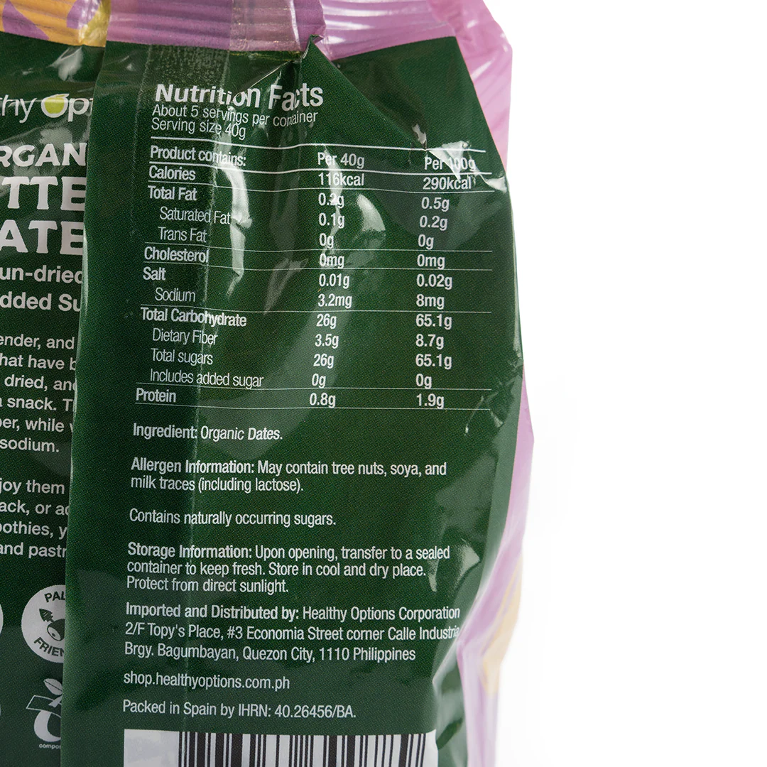 Healthy Options Organic Pitted Dates 200g - Image 2