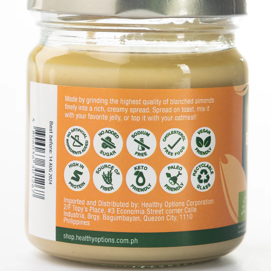 Healthy Options Organic Blanched Almond Butter 175g - Image 3