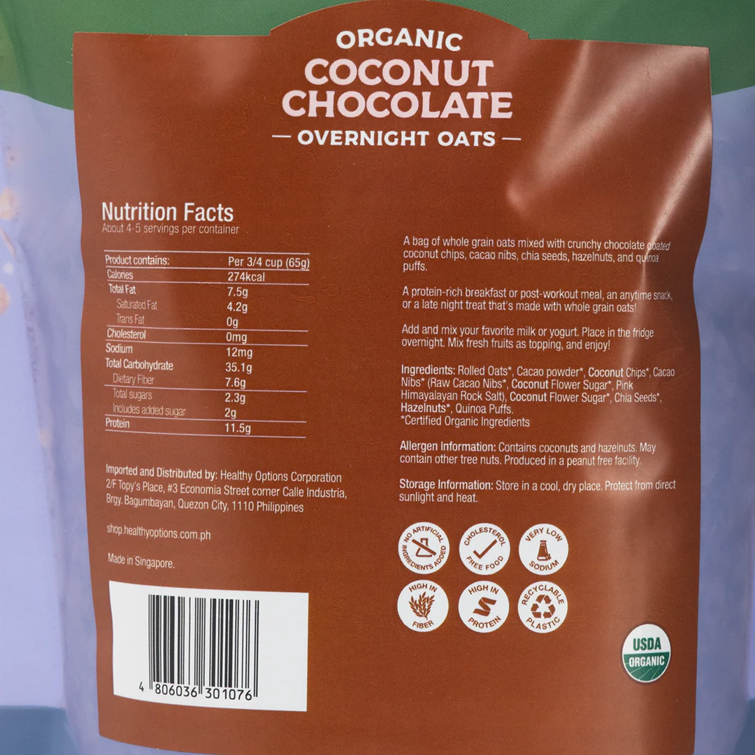 Healthy Options Organic Coconut Chocolate Overnight Oats 300g - Image 2