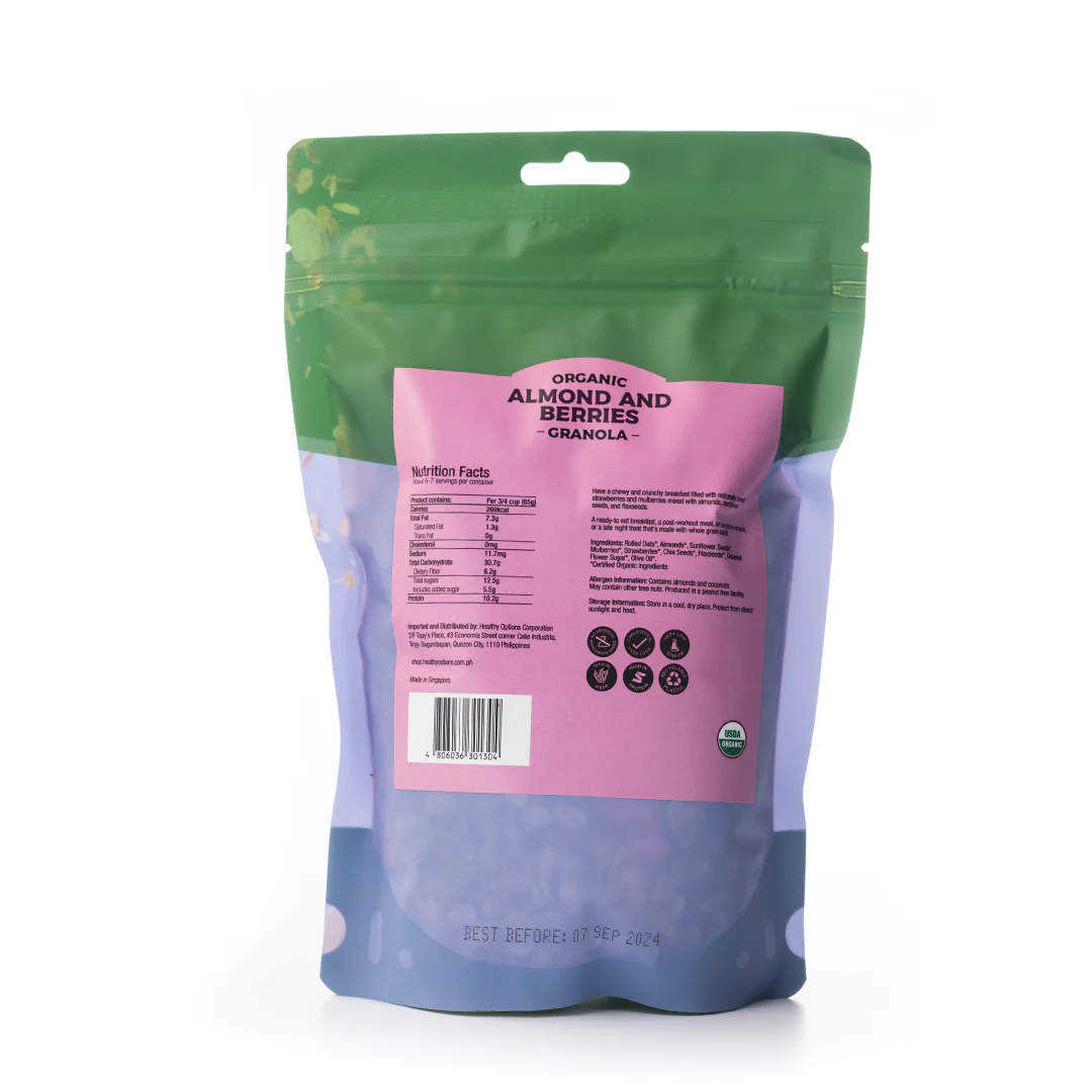 Healthy Options Organic Almond and Berries Granola 397g - Image 3