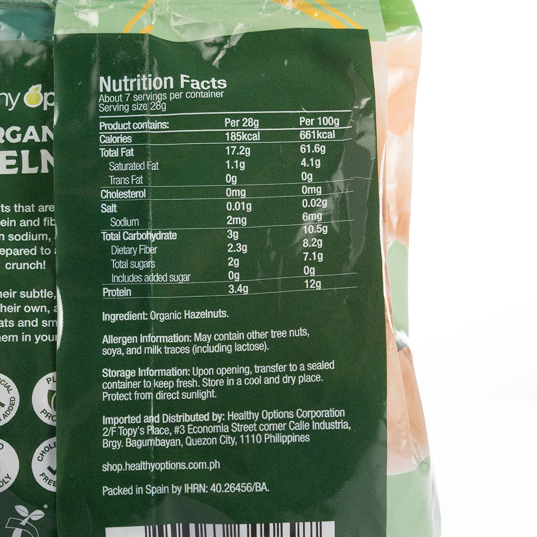 Healthy Options Organic Hazelnuts 200g - Image 2