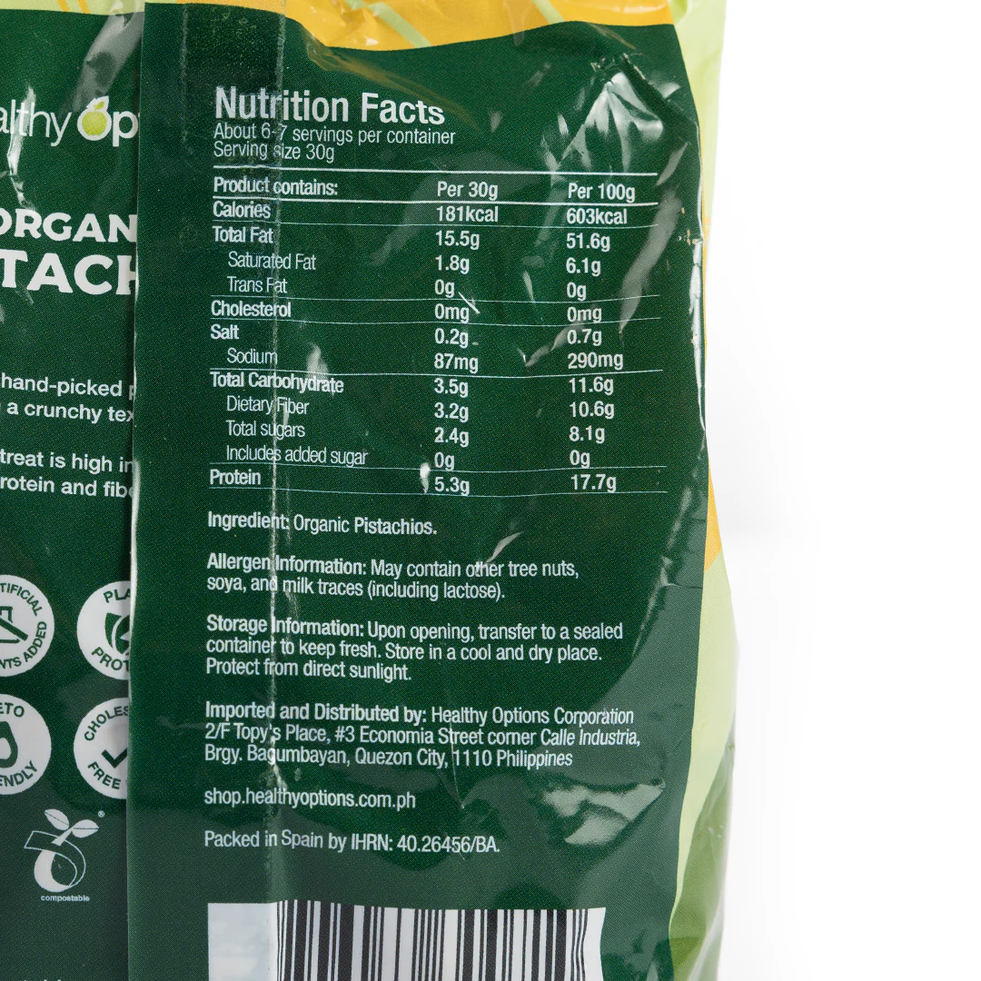Healthy Options Organic Whole-Shelled Pistachios 200g - Image 2