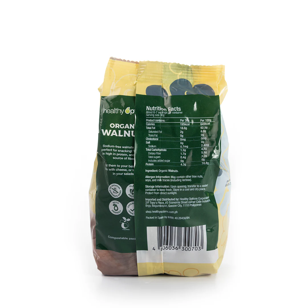 Healthy Options Organic Walnuts 200g - Image 3