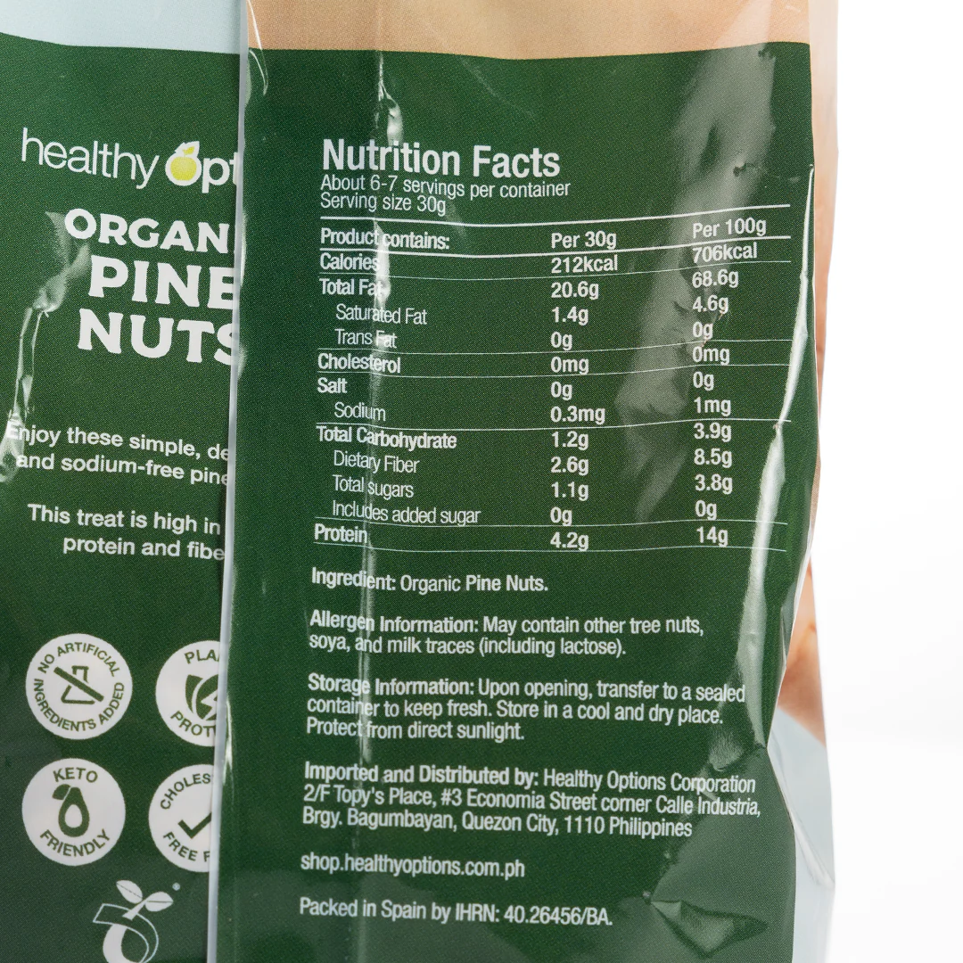 Healthy Options Organic Pine Nuts 200g - Image 2