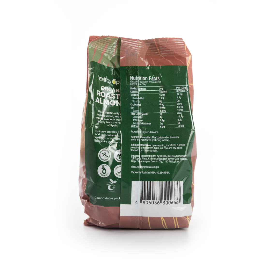 Healthy Options Organic Roasted Almonds 200g - Image 3