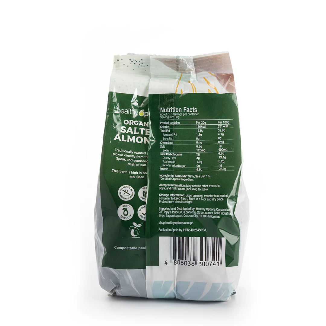 Healthy Options Organic Salted Almonds 200g - Image 3