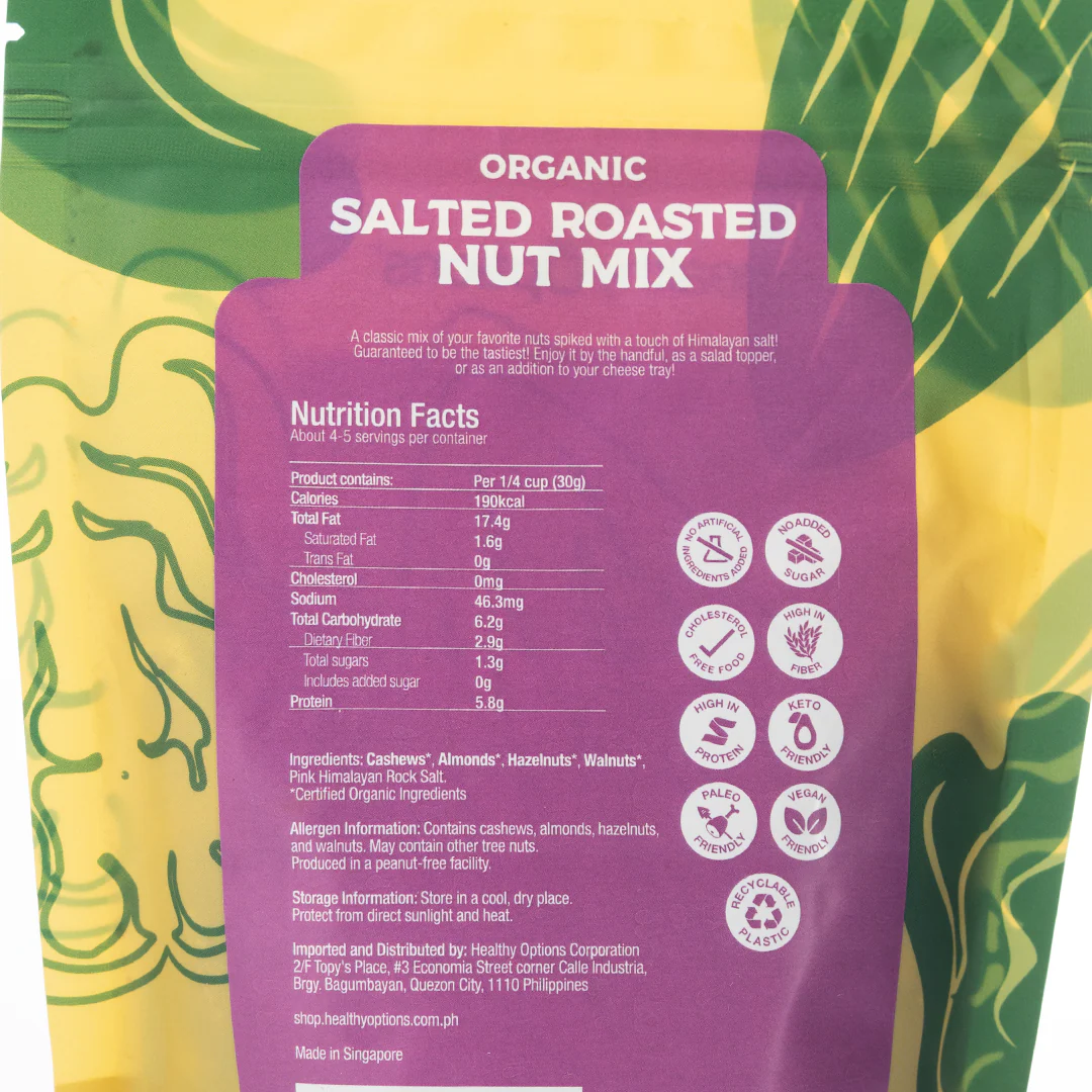 Healthy Options Organic Salted Roasted Nut Mix 142g - Image 2