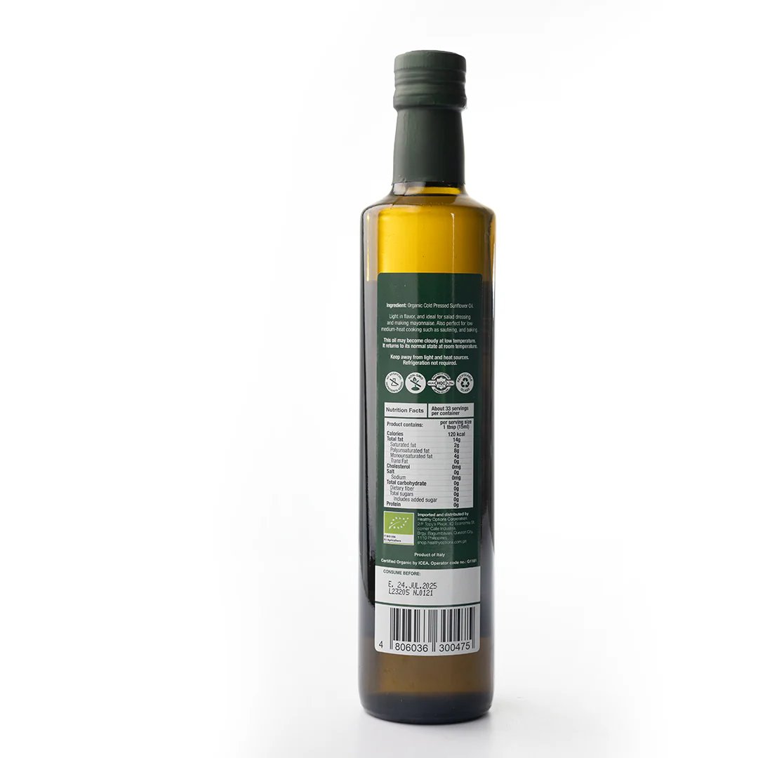 Healthy Options Organic Sunflower Oil 500ml - Image 3