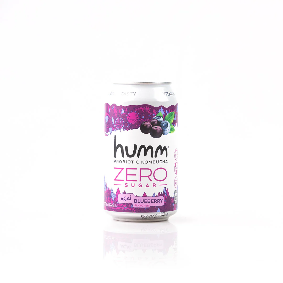 Humm Probiotic Kombucha Original Blueberry Mint 355ml