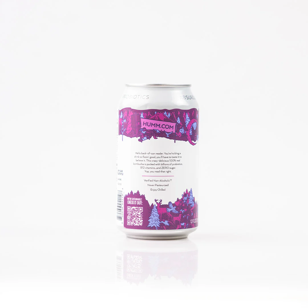Humm Probiotic Kombucha Original Blueberry Mint 355ml - Image 2