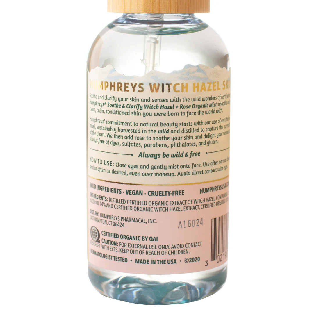 Humphreys Witch Hazel Organic Toner Mist Soothe and Clarify with Rose 97ml - Image 2