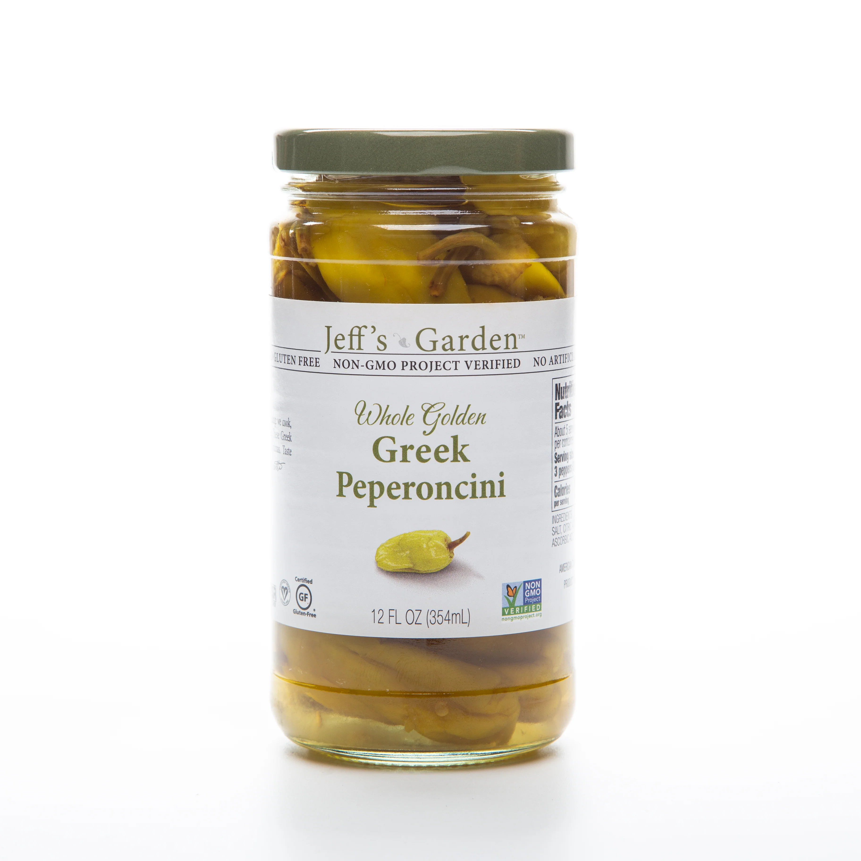 Jeff's Garden Whole Golden Greek Peperoncini 354ml