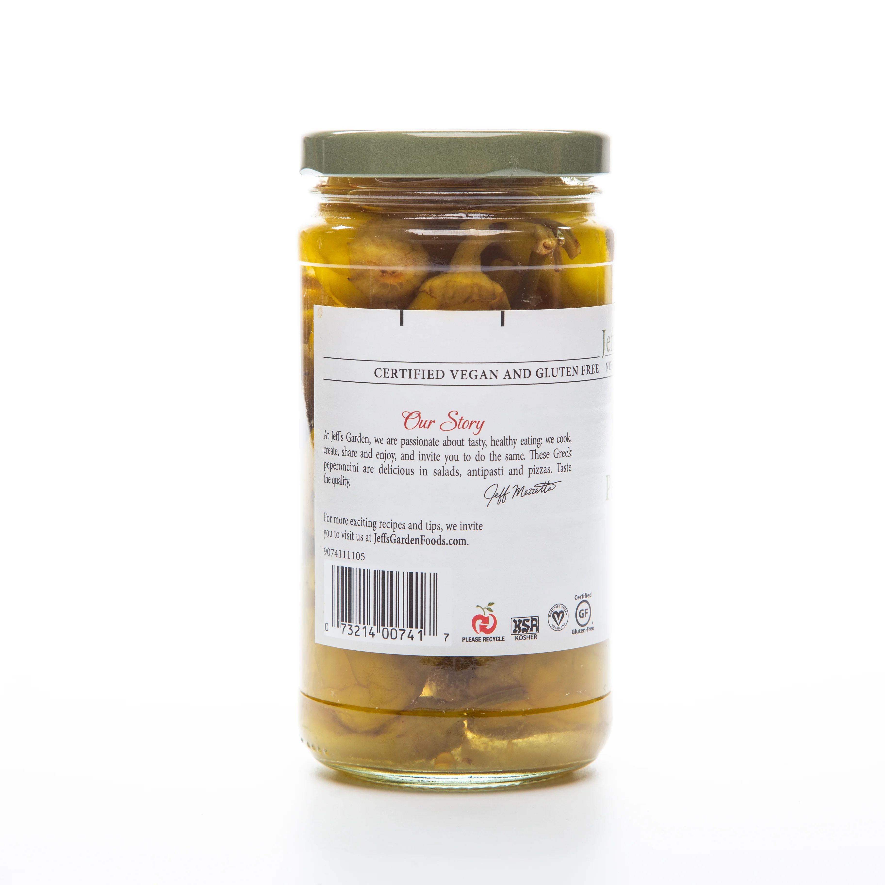 Jeff's Garden Whole Golden Greek Peperoncini 354ml - Image 2