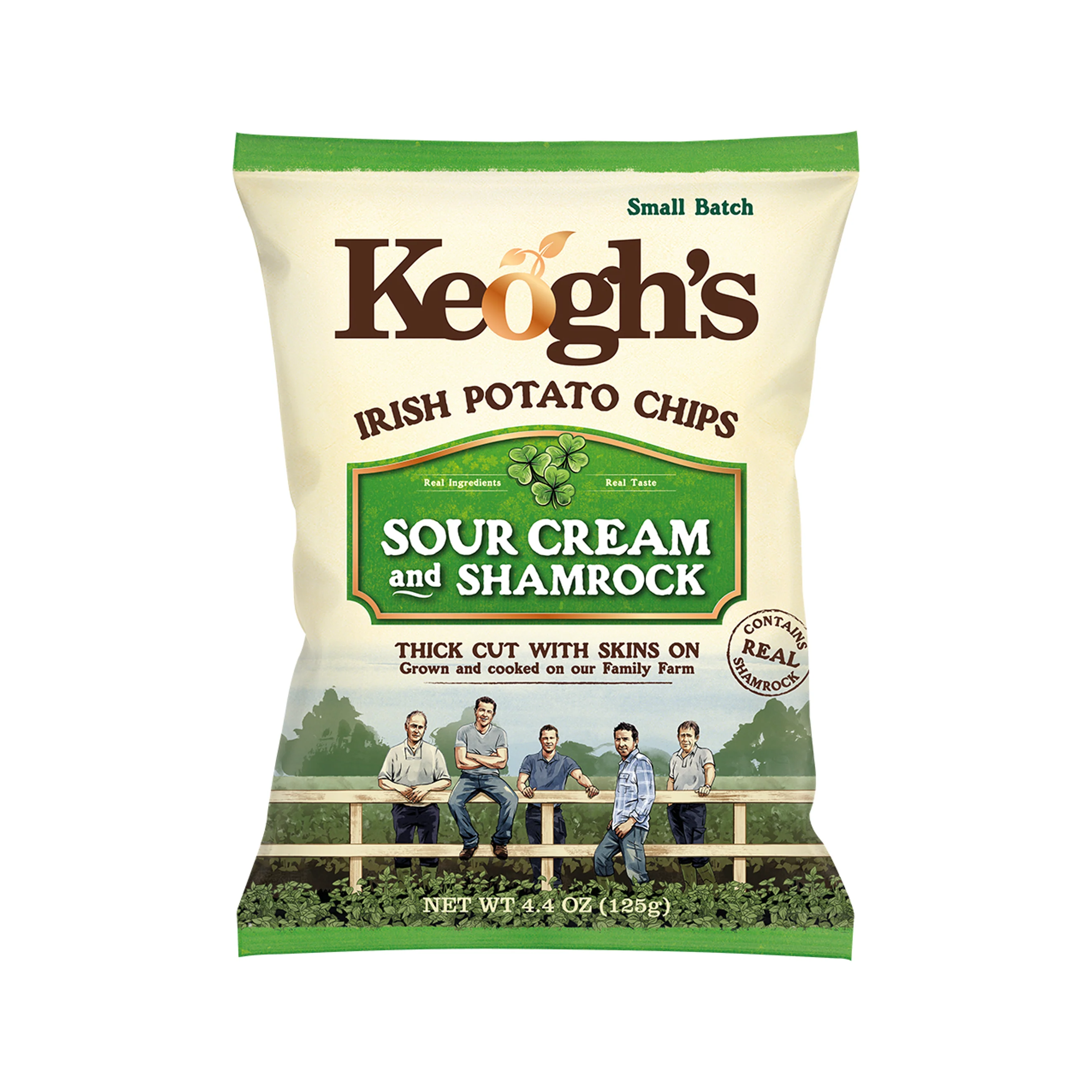 Keogh's Potato Crisps Shamrock and Sour Cream 125g