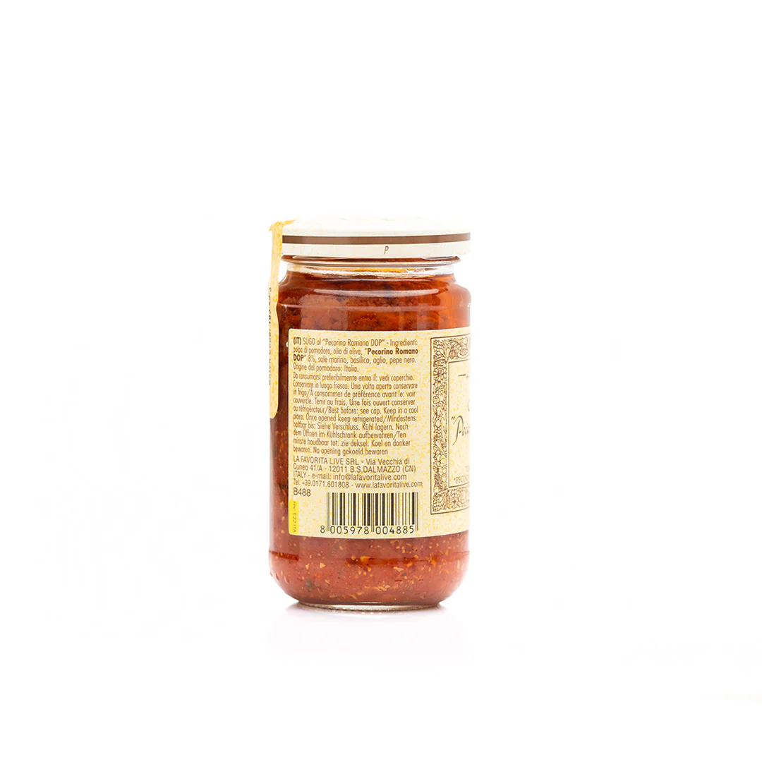 La Favorita Tomato Sauce with Pecorino Romano DOP Cheese 180g - Image 3