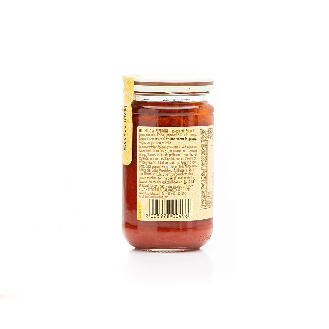 La Favorita Tomato Sauce with Peppers 180g - Image 2