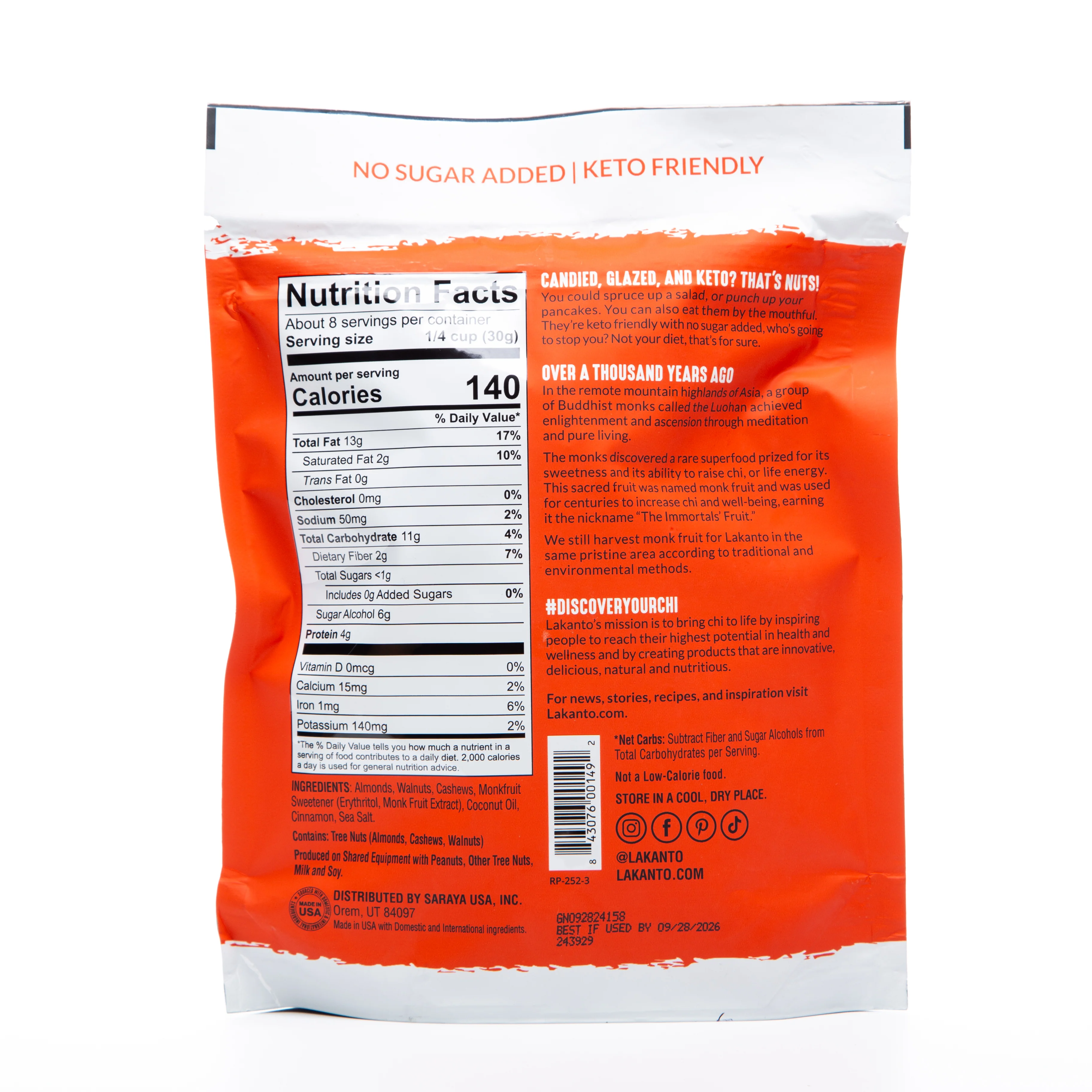 Lakanto Candied Nuts Cinnamon Glazed 227g - Image 2