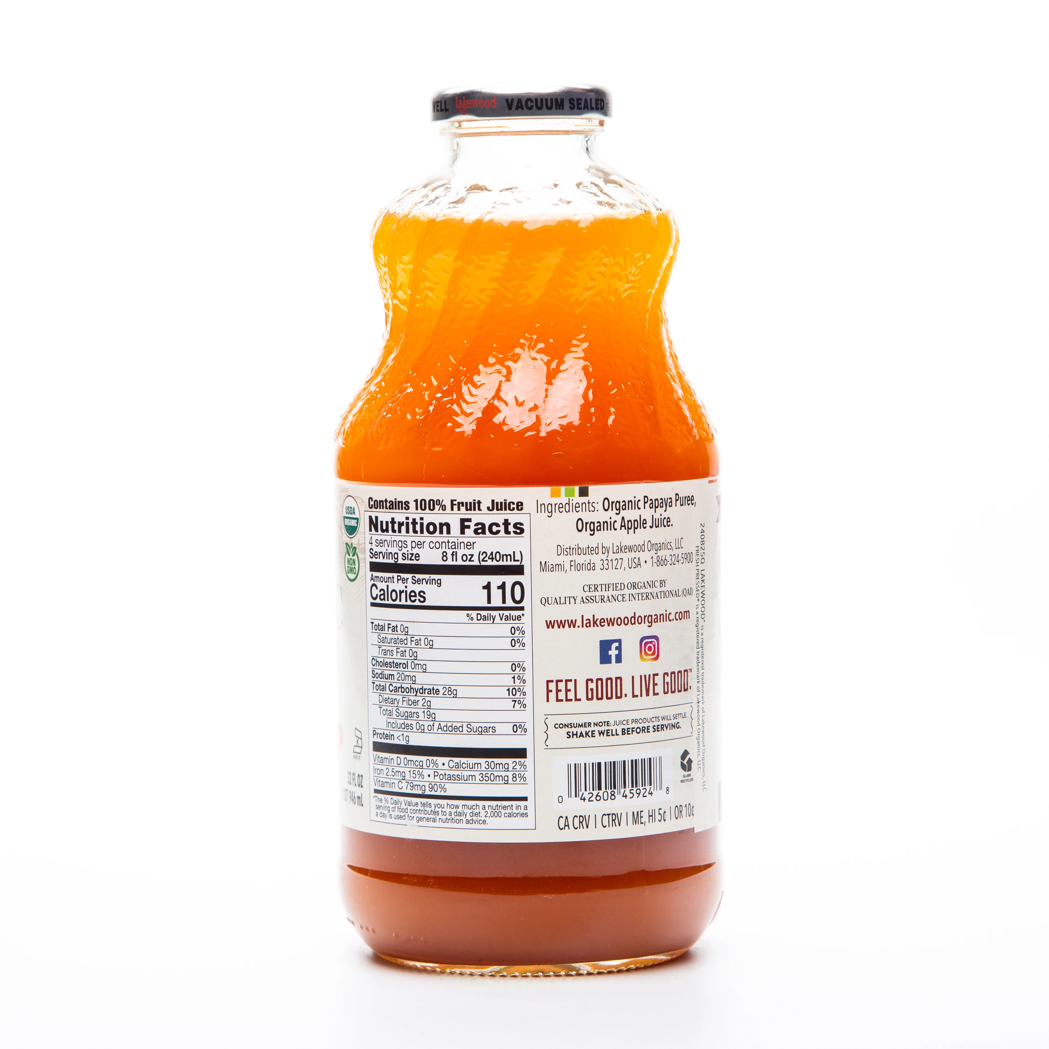 Lakewood Organic Papaya Juice Blend 946ml - Image 2