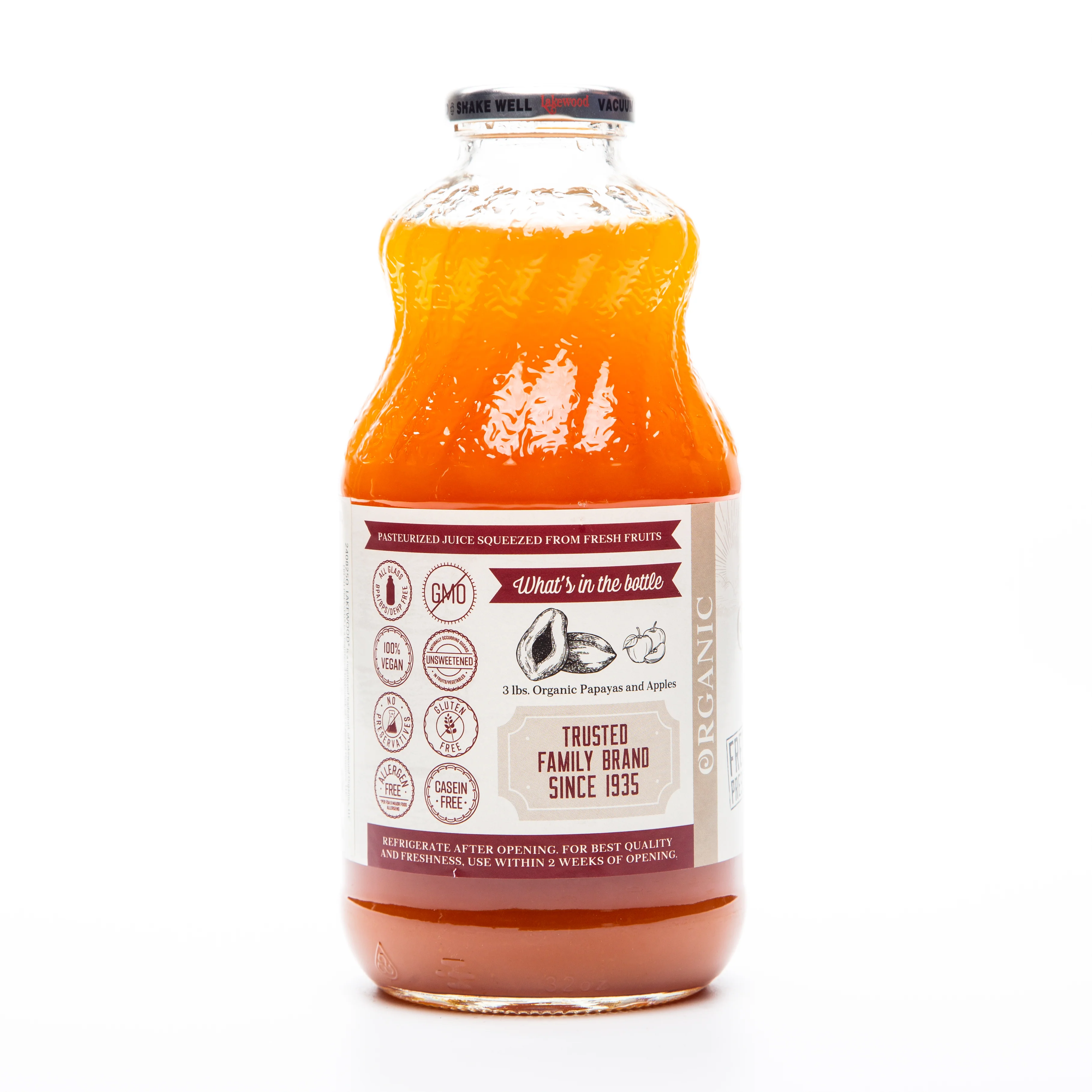 Lakewood Organic Papaya Juice Blend 946ml - Image 3