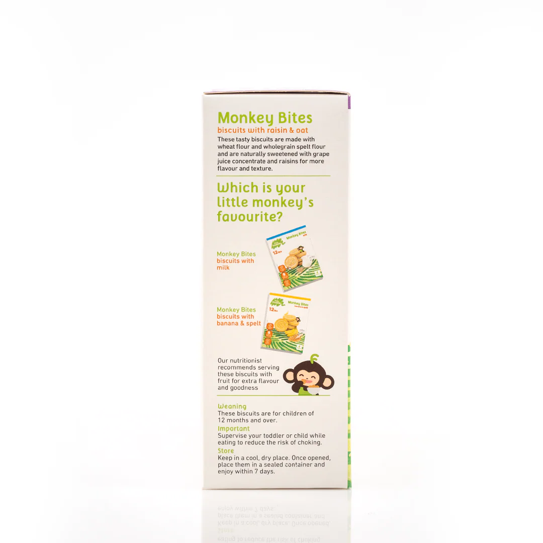 Little Freddie Monkey Bites Raisin & Oat Biscuits (20g x 4 packs) - Image 2