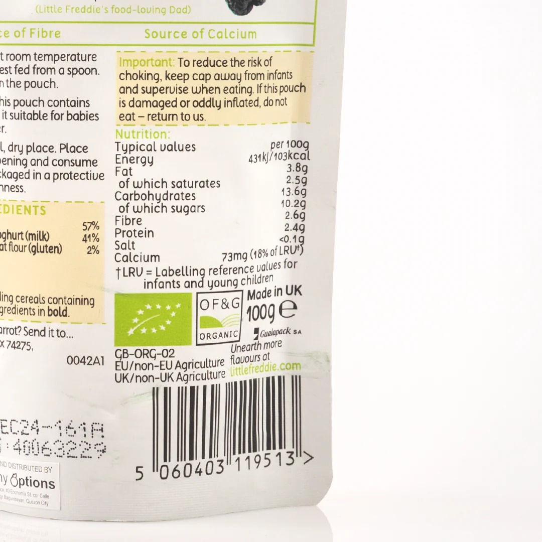 Little Freddie Perfect Start Prune Greek Style Yoghurt with Oats 6+ Months 100g - Image 3