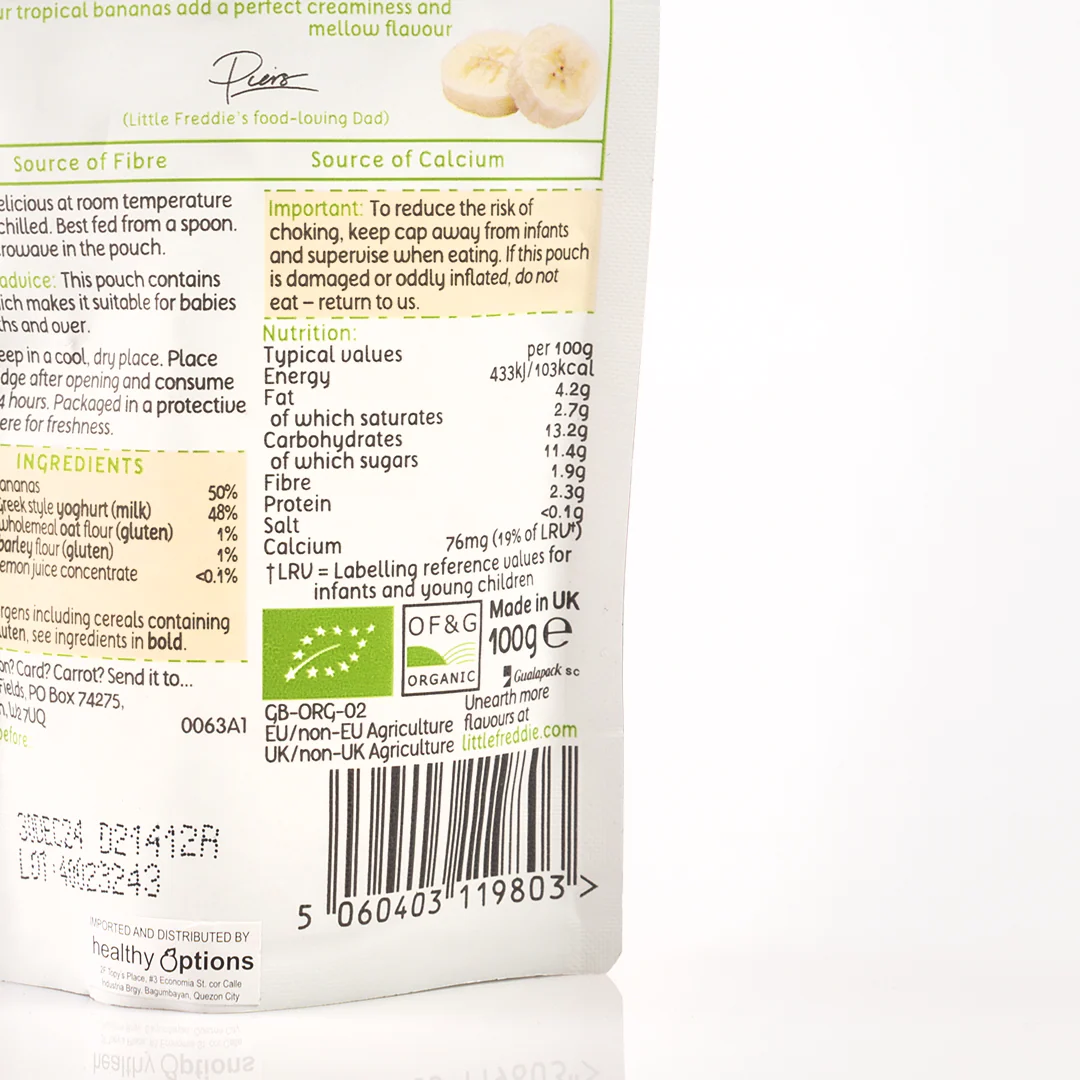 Little Freddie Creamy Banana Greek Style Yoghurt 6+ Months 100g - Image 3