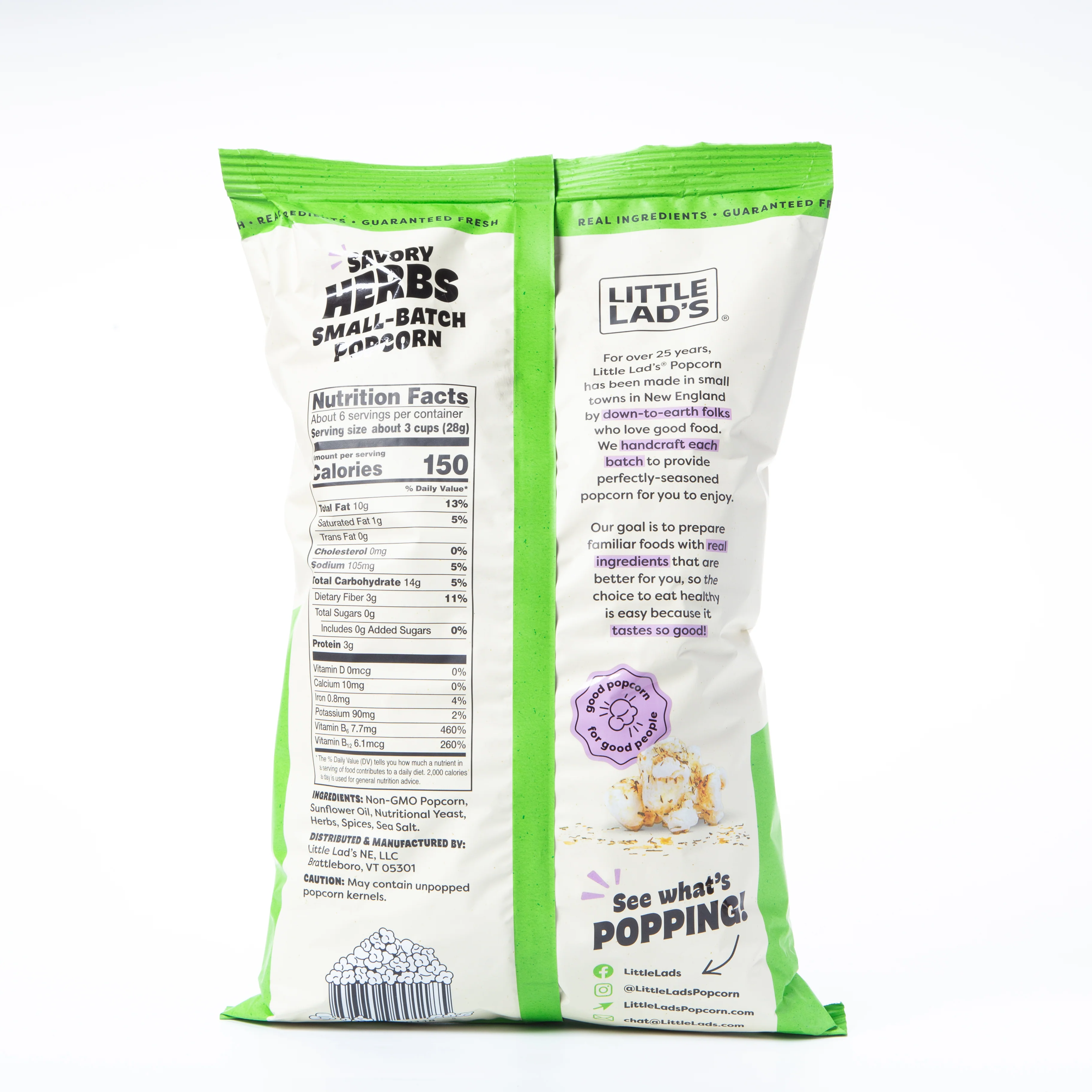 Little Lad's Savory Herbs Popcorn 170g - Image 2