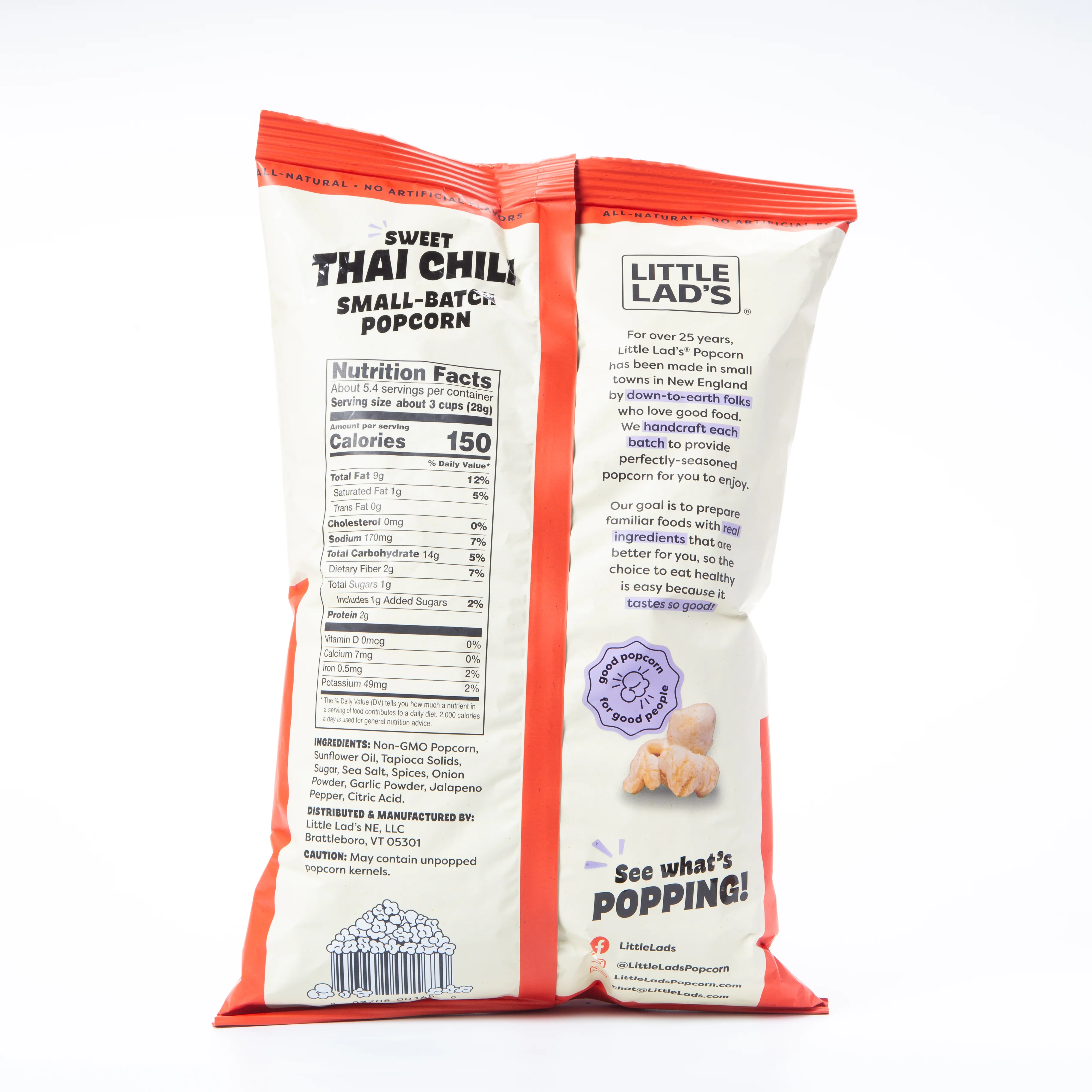 Little Lad's Sweet Thai Chili Popcorn 153g - Image 2