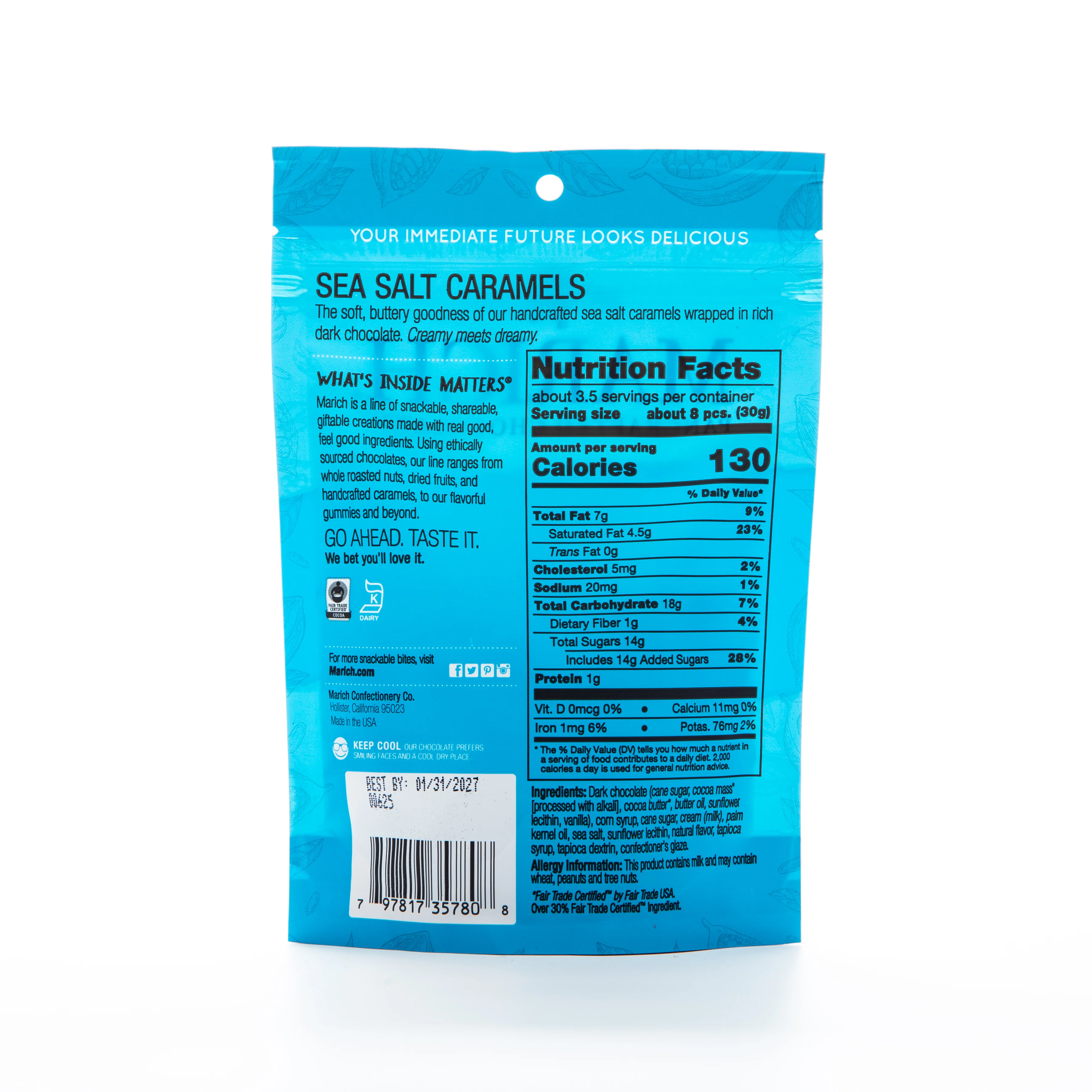 Marich Dark Chocolate Sea Salt Caramels 100g - Image 2