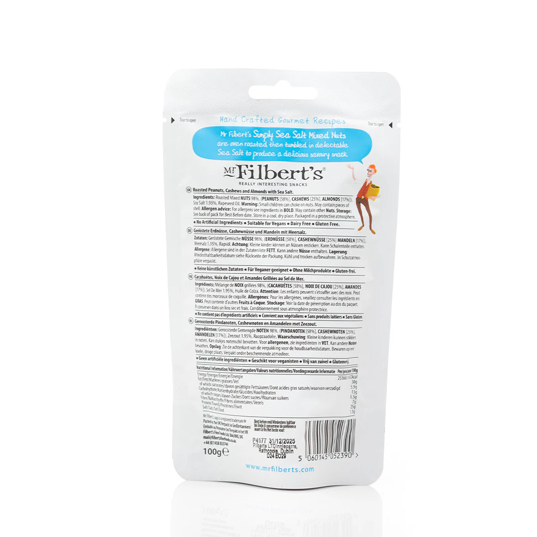 Mr. Filberts Simply Sea Salt Mixed Nuts 100g - Image 2
