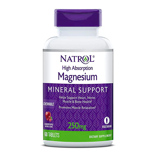 Natrol High Absorption Magnesium 250mg 60 Chewable Tablets