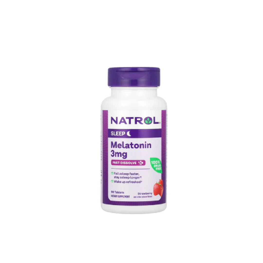 Natrol Melatonin 3mg Fast Dissolve Strawberry Flavor 90 Tablets