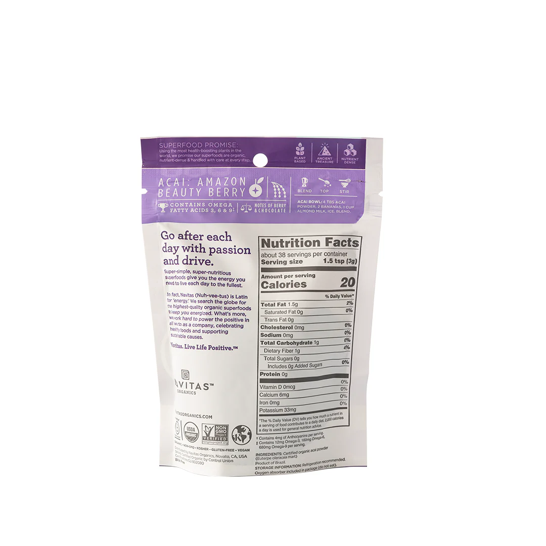 Navitas Naturals Organic Acai Powder 113g - Image 2